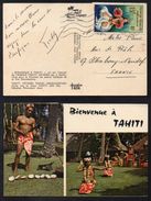 POLYNESIE FRANCAISE - PAPEETE - TAHITI / 1966 CARTE POSTALE ILLUSTREE POUR STRASBOURG  (ref LE1716) - Briefe U. Dokumente