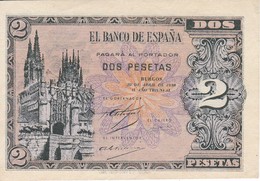 BILLETE DE ESPAÑA DE 2 PTAS  DEL AÑO 1938 SERIE D SIN CIRCULAR-UNCIRCULATED (BANKNOTE) - 1-2 Peseten