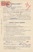 1954 POUVOIR CAISSE RÉGIONALE CRÉDIT AGRICOLE MUTUEL PYRENEES-ORIENTALES - T. FISCAL 150F - SCELLE FERME LETTRE   / 1 - Covers & Documents