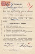 1954 POUVOIR CAISSE RÉGIONALE CRÉDIT AGRICOLE MUTUEL PYRENEES-ORIENTALES - T. FISCAL 150F - SCELLE FERME LETTRE   / 1 - Lettres & Documents