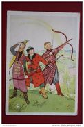 Bokarev "Fairy Frog" - OLD USSR Postcard -1956 - ARCHERY - Archer - Bogenschiessen