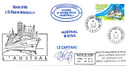 TAAF. N°208 De 1996 Sur Enveloppe Ayant Circulé. Navire De Grande Pêche "Austral". - Polar Ships & Icebreakers