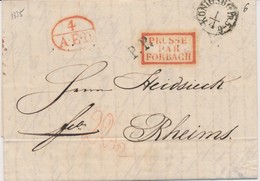 LAC N°196 - Prusse Par Forbach Rge + Càd Koenigsberg (1835) + P.P. + 4 A.E.D Rge - Pr Reims - TB - 1801-1848: Précurseurs XIX