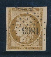 O N°1b - BDF - Bistre Verdâtre - Obl. PC 1803 - 1 Filet En Biseau - 1849-1850 Cérès