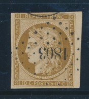 O N°1b - BDF - Bistre Verdâtre - Obl. PC 1803 - 1 Filet En Biseau - 1849-1850 Ceres