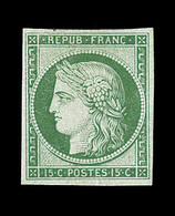 ** N°2c - 15 Vert - Réimpression - TB - 1849-1850 Cérès