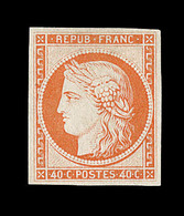 (*) N°5 - 40c Orange - Signé - TB - 1849-1850 Cérès