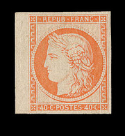 ** N°5g - 40c Orange - Réimpression - Signé Roumet - TB - 1849-1850 Cérès