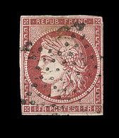O N°6a - 1F Carmin Clair - Obl. Étoile Muette - Petites Marges - Signé Calves - TB - 1849-1850 Cérès