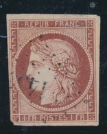 O N°6A - 1F Rouge Brun - Léger Déft D'angle - 1849-1850 Cérès