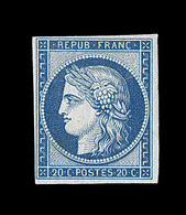 * N°8 - 20c Bleu Foncé - Réimpression - 1 Pt Rousseur - Sinon TB - 1849-1850 Cérès