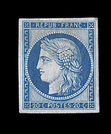 ** N°8f - 20c Bleu - Réimpression - TB - 1849-1850 Cérès