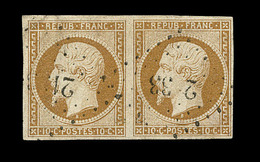 O N°9 - 10c Bistre - Paire - Signé Brun Et Roumet - TB - 1852 Louis-Napoléon