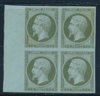 * N°11 - Bloc De 4 - BDF (10mm) - Charnière Légère - TB - 1853-1860 Napoléon III