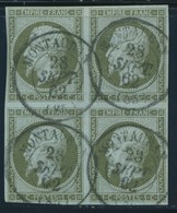 O N°11 - 1c Olive - Bde De 4 - Obl. Càd - TB - 1853-1860 Napoléon III