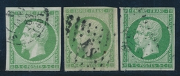 O N°12, 12a, 12b - 3 Nuances - 2 Ex Signés Calves - B/TB - 1853-1860 Napoléon III
