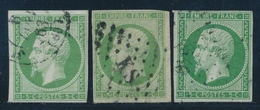 O N°12, 12a, 12b - 3 Nuances - 2 Ex Signés Calves - B/TB - 1853-1860 Napoleon III