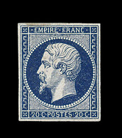 * N°14Ab - 20c Bleu Noir - Type I - Signé JF Brun - TB - 1853-1860 Napoleon III