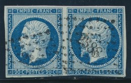 O N°14Ad - 20c Bleu S/vert - Paire - Signé BRUN - TB - 1853-1860 Napoleon III