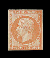 ** N°16b - 40c Orange S/paille - Signé JF Brun - TB - 1853-1860 Napoléon III
