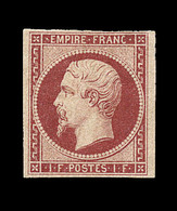 * N°18 - 1F Carmin - Certif. Robineau - TB - 1853-1860 Napoleon III