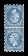 (*) N°22b - Tête Bêche - Signé Calves/Brun - TB - 1862 Napoléon III