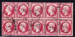 O N°24 - 80c Rose - Bloc De 10 - TB - 1862 Napoleon III