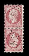 O N°24b - 80c Rose - Paire - Tête Bêche - Signé - TB - 1862 Napoleon III