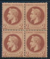 **/* N°26 - Bloc De 4 - 2 Ex ** - TB - 1863-1870 Napoléon III Lauré