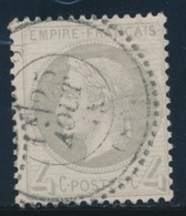 O N°27 - 4c Gris - Obl. Perlé - TB - 1863-1870 Napoléon III Lauré