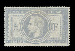 * N°33A - 5F Violet Gris - 5 Et F En Bleu - Signé Bühler/Thiaude - TB - 1863-1870 Napoléon III Lauré