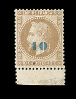 ** N°34 - 10 S/10c - Petite Paille Ds Le Papier - Signé Calves - TB - 1863-1870 Napoléon III Lauré