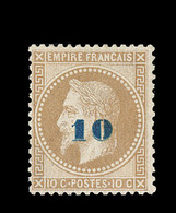 * N°34 - 10 S/10c Bistre - Non Emis - Signé Calves - TB - 1863-1870 Napoléon III Lauré