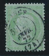 O N°35 - 5c Vert Pâle S/bleu - TB - 1863-1870 Napoléon III Lauré