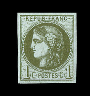 ** N°39Aa - 1c Olive - R1 - TB - 1870 Uitgave Van Bordeaux