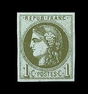 ** N°39Aa - 1c Olive - R1 - TB - 1870 Emission De Bordeaux