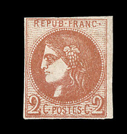* N°40Ba - 2c Rouge Brique - Signé Et Notifié Calves - TB - 1870 Uitgave Van Bordeaux