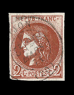 O N°40Bf - 2c Brique Foncé - Obl. Càd T17 Bien Posé - Belle Couleur - Léger Clair - Asp. SUP - 1870 Uitgave Van Bordeaux