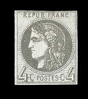 ** N°41Bc - 4c Gris Noir - R2 - Nuance Rare - TB - 1870 Uitgave Van Bordeaux