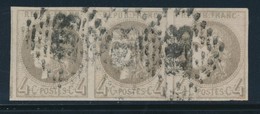 O N°41Bd - 4c Gris Très Foncé - Bde De 3 - Obl. GC - TB - 1870 Uitgave Van Bordeaux