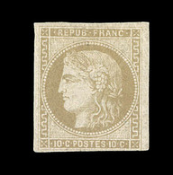 * N°43Ab - 10c Bistre Verdâtre - Signé Thiaude - TB - 1870 Emission De Bordeaux