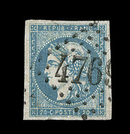 O N°44A - 20c Bleu - Type I - R1 - TB - 1870 Emission De Bordeaux