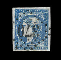 O N°44B - 20c Bleu - Type I - R2 - Signé - TB - 1870 Emission De Bordeaux