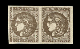 ** N°47 - 30c Brun - Paire - Signé Calves - TB - 1870 Emission De Bordeaux