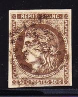 O N°47 - Brun Foncé - Marges Régul. - TB - 1870 Emission De Bordeaux