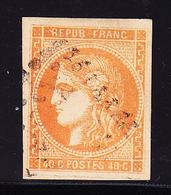O N°48i - 40c Orange Clair - Signé A. Brun - Certif. E. Diena - TB - 1870 Emission De Bordeaux