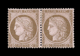 * N°55c - 10c Et 15c Se Tenant - TB - 1871-1875 Cérès