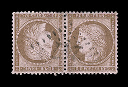 O N°58c - 10c Brun S/rose - Tête Bêche - Obl. GC 247 - Infime éraflure Au Recto - Sinon TB - 1871-1875 Cérès