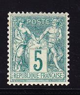 * N°64 - 5c Vert - Centrage Parfait - Rousseur - 1876-1878 Sage (Type I)