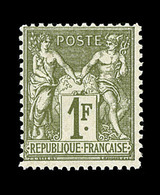 (**) N°72 - 1F Olive - Signé Thiaude - TB - 1876-1878 Sage (Type I)